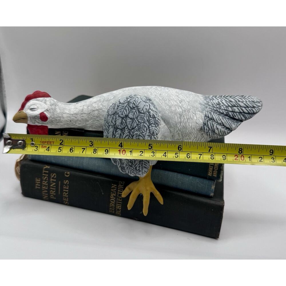 Farmhouse Sleep Napping Chicken Shelf Decor Rustic Country Hen Sculpture - Picture 5 of 11